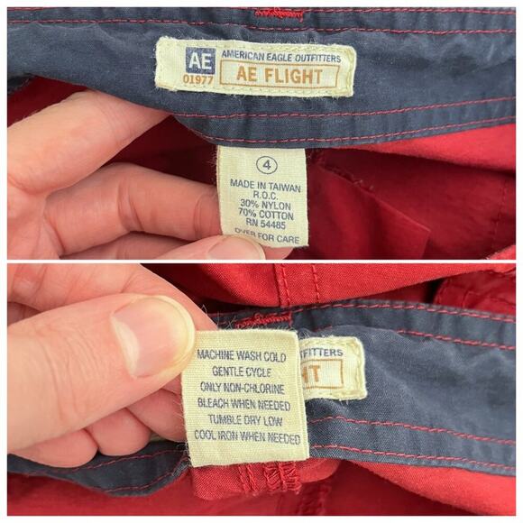 American Eagle VTG Y2K Flight Pant Paratrooper Cargo Cinch Waist 30" Tag Size 4 - Picture 9 of 16